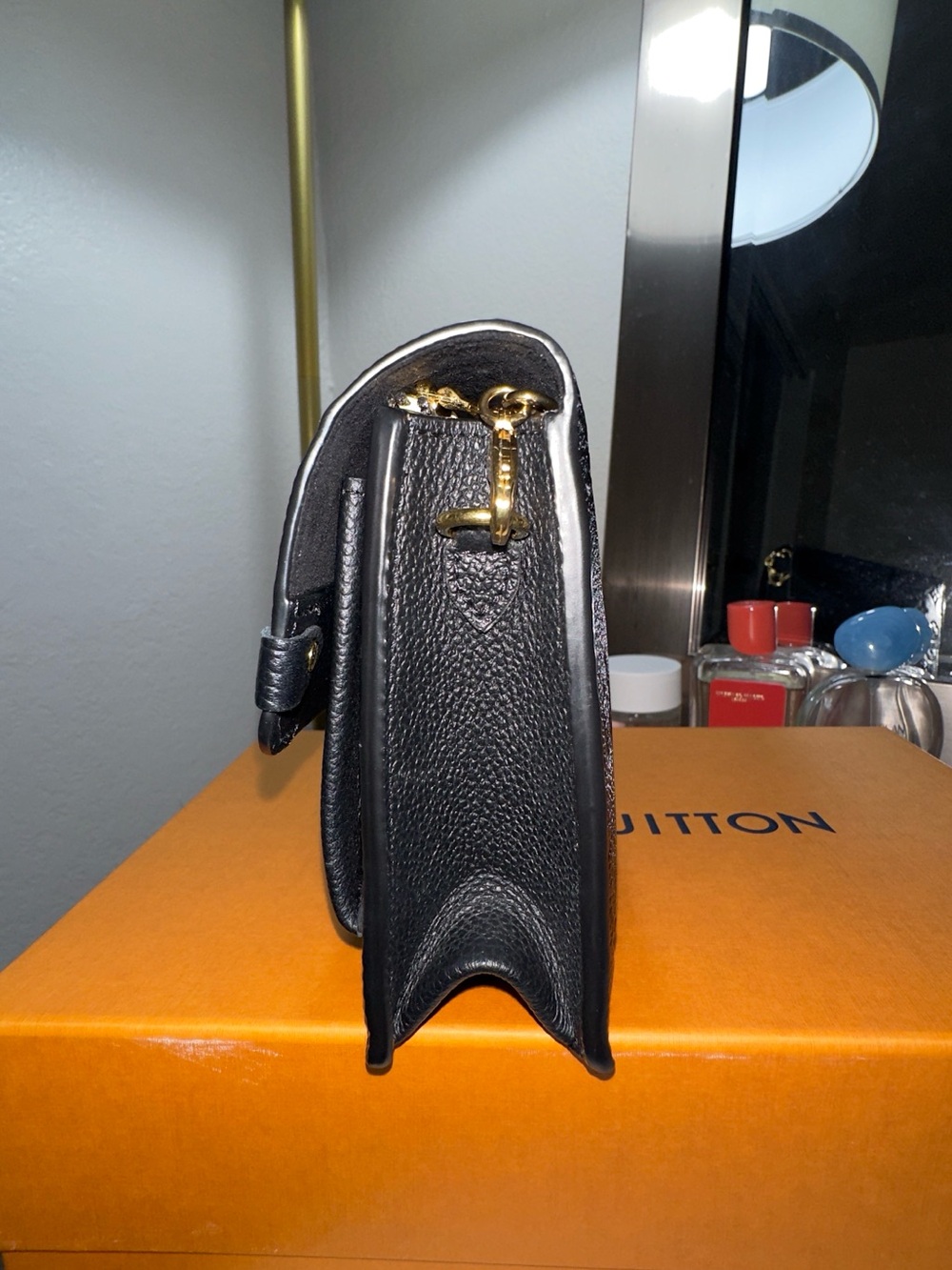 Louis Vuitton Black Leather Wallet with Gold Chain - Picture 9 of 14